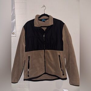 Men's Black and Tan Fleece Jacket